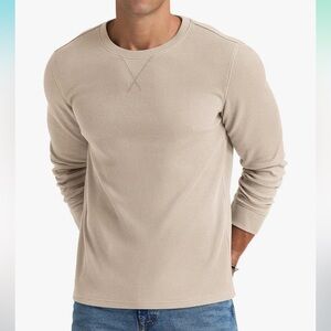 Goodthreads Men's Tan Waffle Knit Long Sleeve Tee